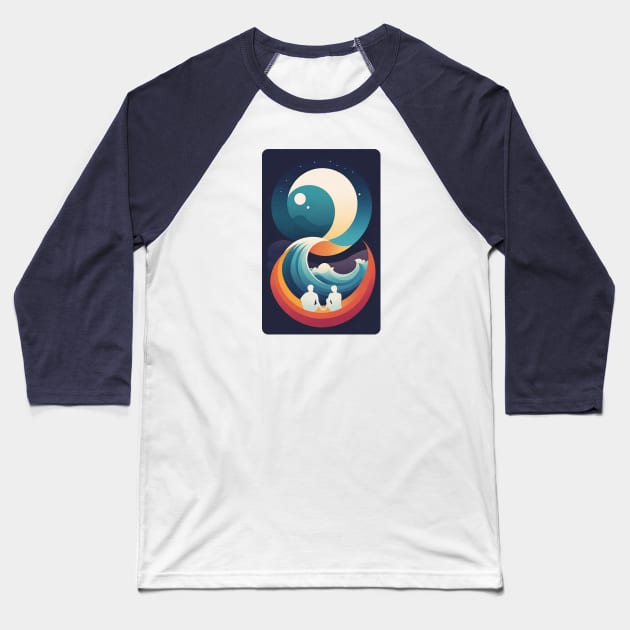 8th Sense Surf and Sunset Baseball T-Shirt by globalrainbowengineers 